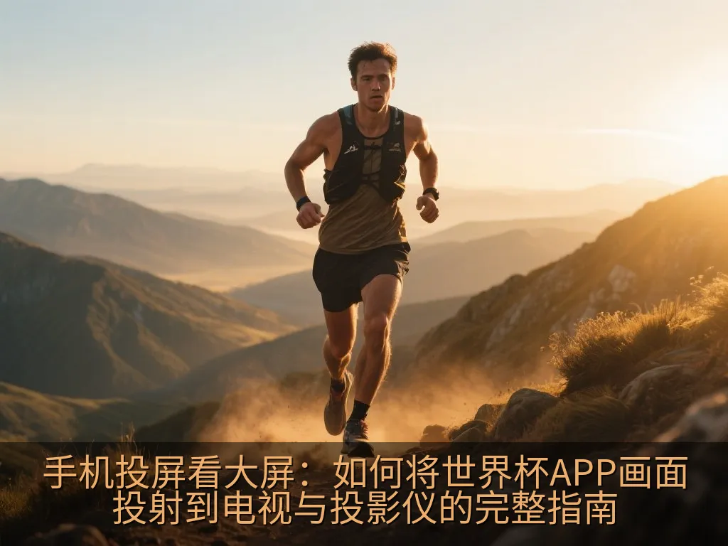 手持智能手机显示投屏连接界面，背景为模糊的电视大屏幕